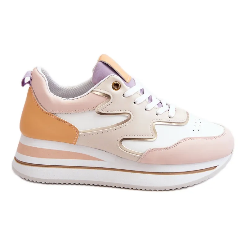 PG1 Modieuze Roen Wit en Beige Leren Sportschoenen