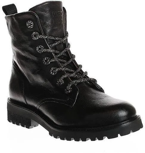 Piedi Nudi Zwarte Veterboots