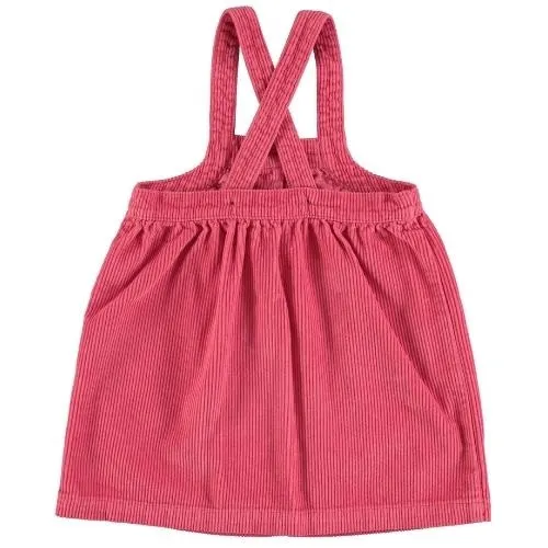 Piupiuchick short dress w/ straps pink corduroy | jurk