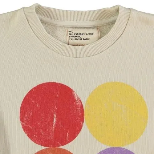 Piupiuchick sweatshirt ecru w/ multicolor circles print | trui