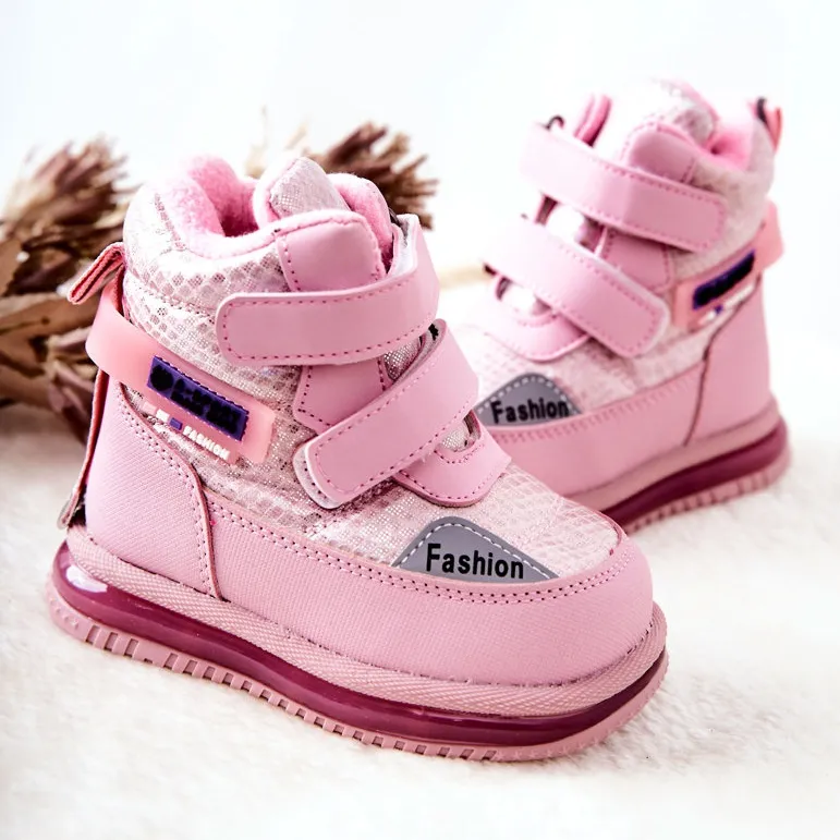 PJ2 Warme Snowboots Met Roze Hesiera Rits