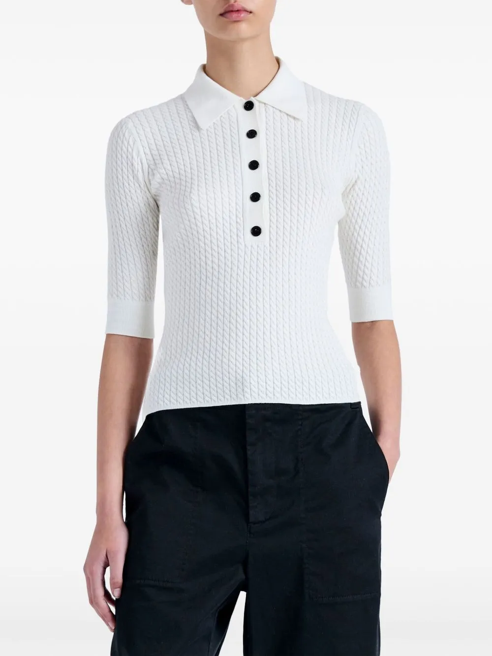 Proenza Schouler White Label Sera gebreid poloshirt Wit