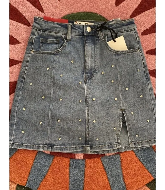 queen hearts 1027 denim skort diamond 