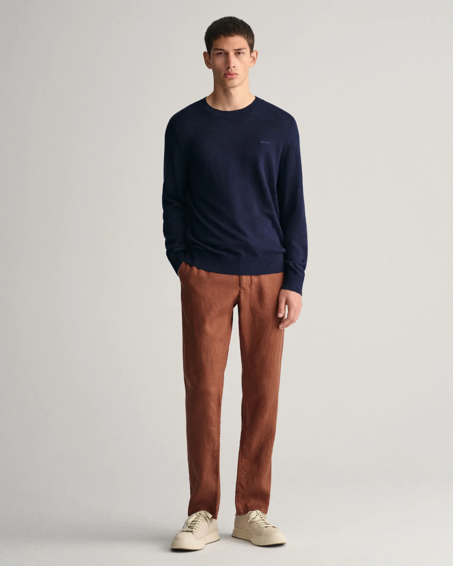 Relaxed Fit linnen broek met trekkoordje