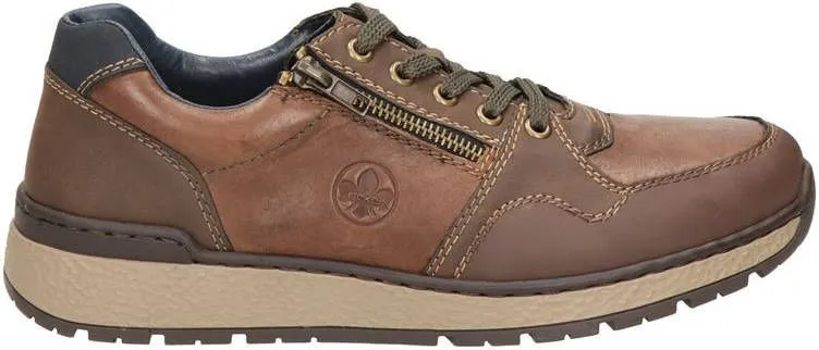 Rieker comfort nubuck veterschoenen cognac