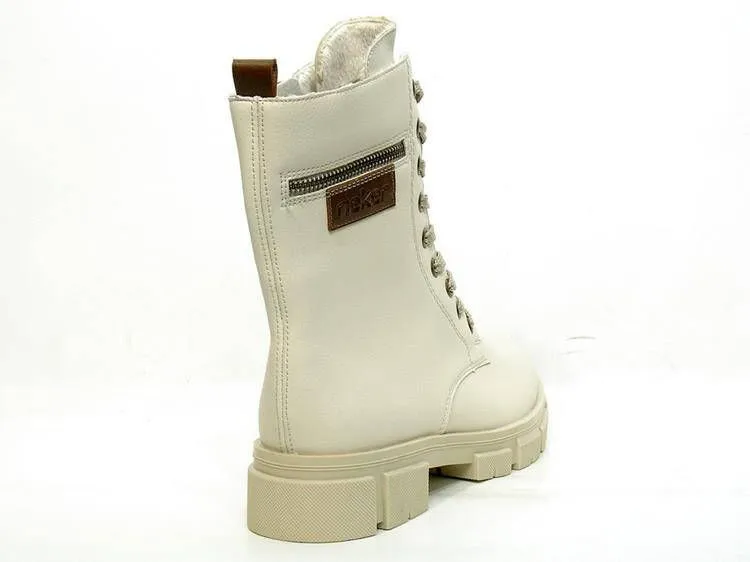 Rieker Veterboots beige Synthetisch 172208