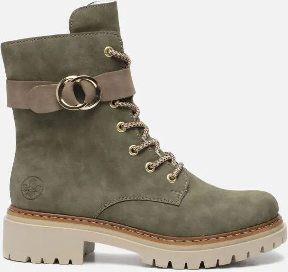 Rieker Veterboots groen Synthetisch 172246