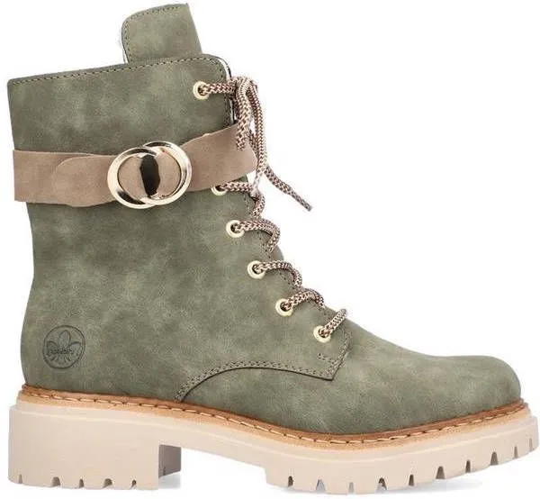 Rieker Veterboots groen Synthetisch 172246