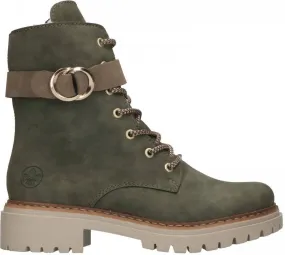 Rieker Veterboots groen Synthetisch 172246