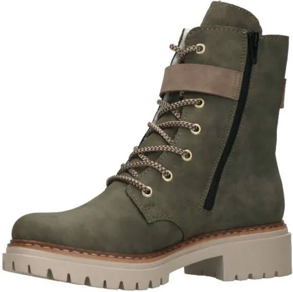 Rieker Veterboots groen Synthetisch 172246