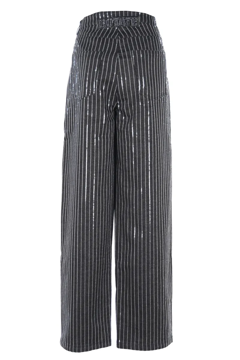 Rotate Sequin twill wide pants