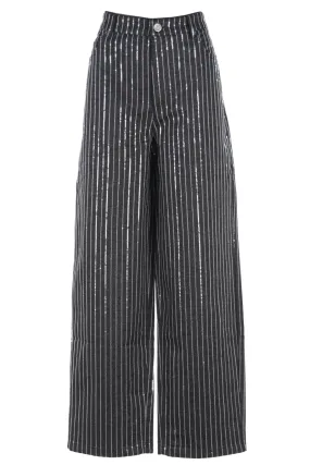 Rotate Sequin twill wide pants