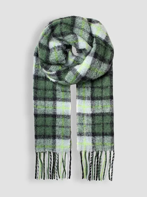 Samsoe Samsoe Men Alex, mohair mix scarf with checkered pattern