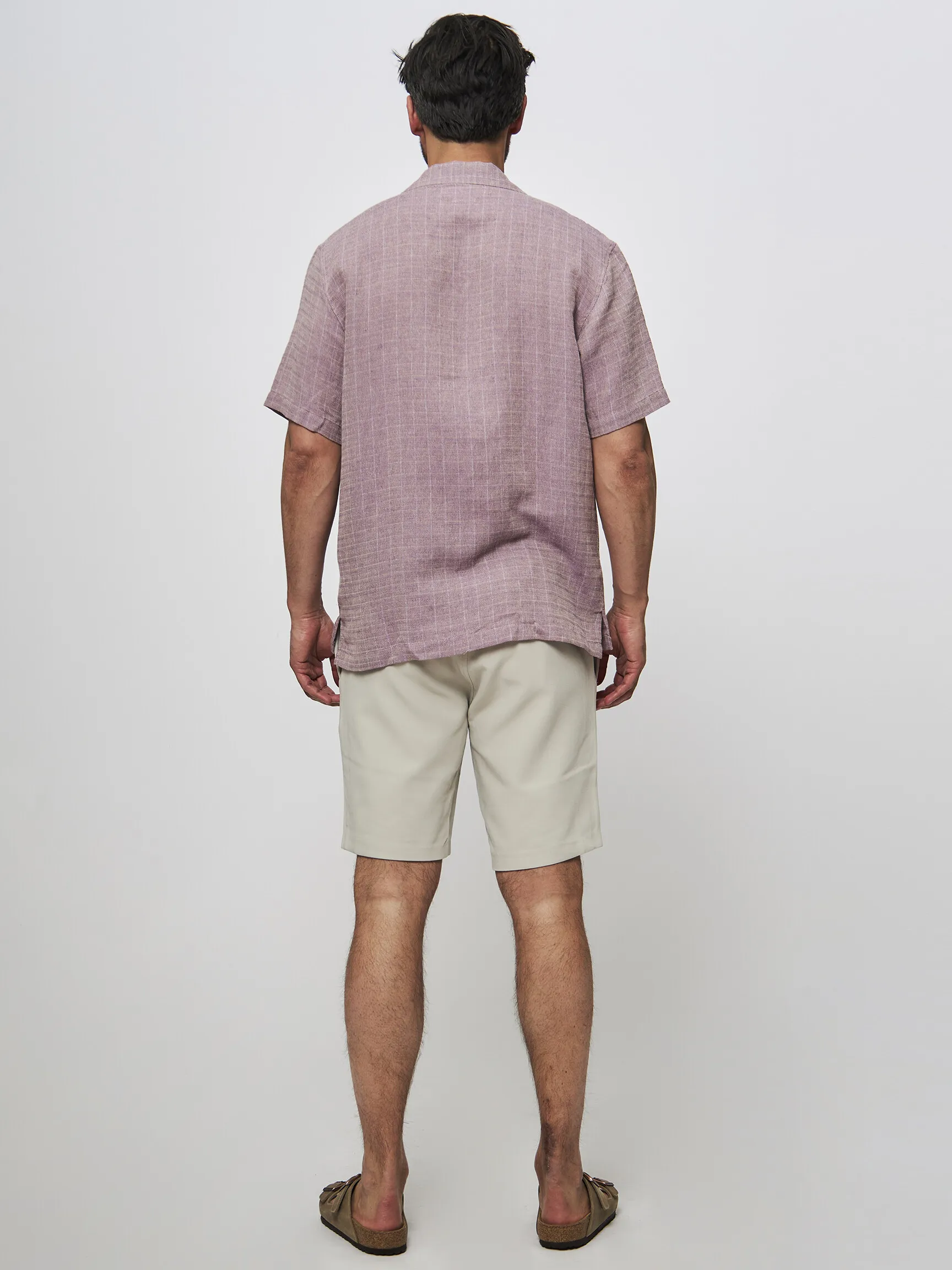 Samsoe Samsoe Men Seamerson, linen mix shirt with pattern