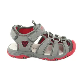 Sandalen in leer American Club XD06/20 grijs rood