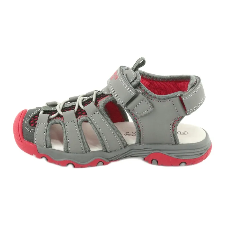 Sandalen in leer American Club XD06/20 grijs rood