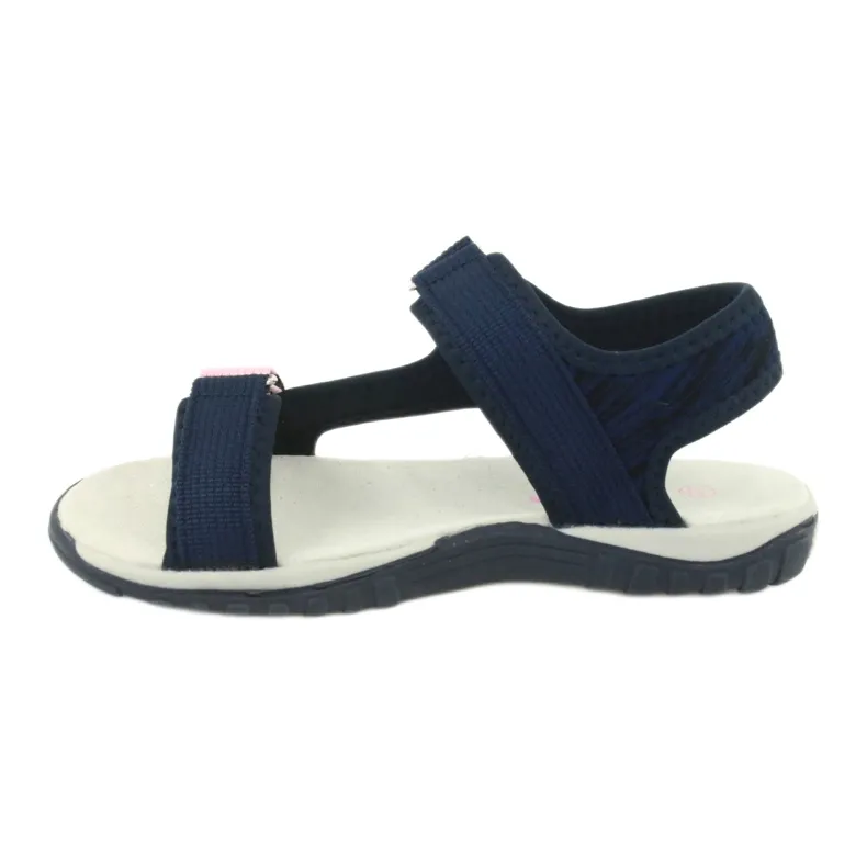 Sandalen met een American Club RL24/20 lederen inzetstuk marineblauw roze