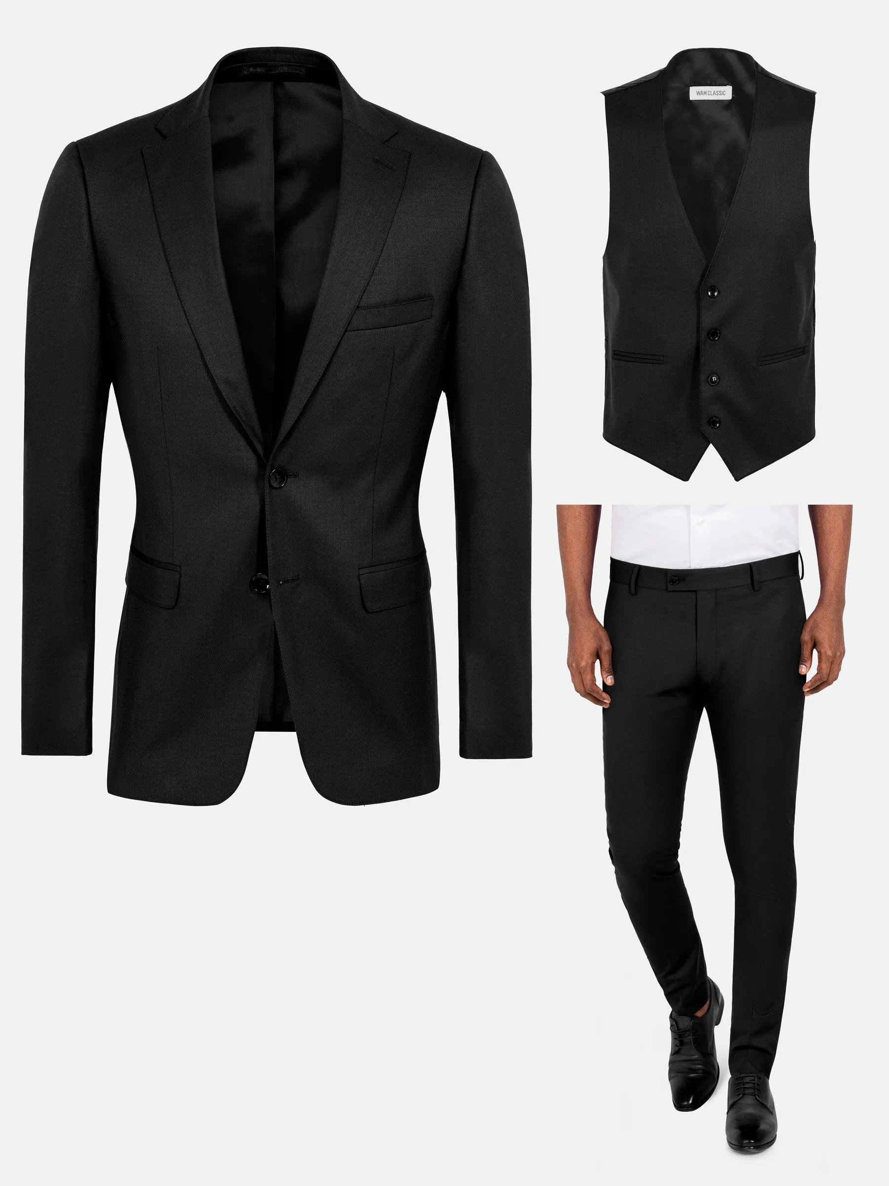 Scottsville Slim Fit Black Suit Pantalon 