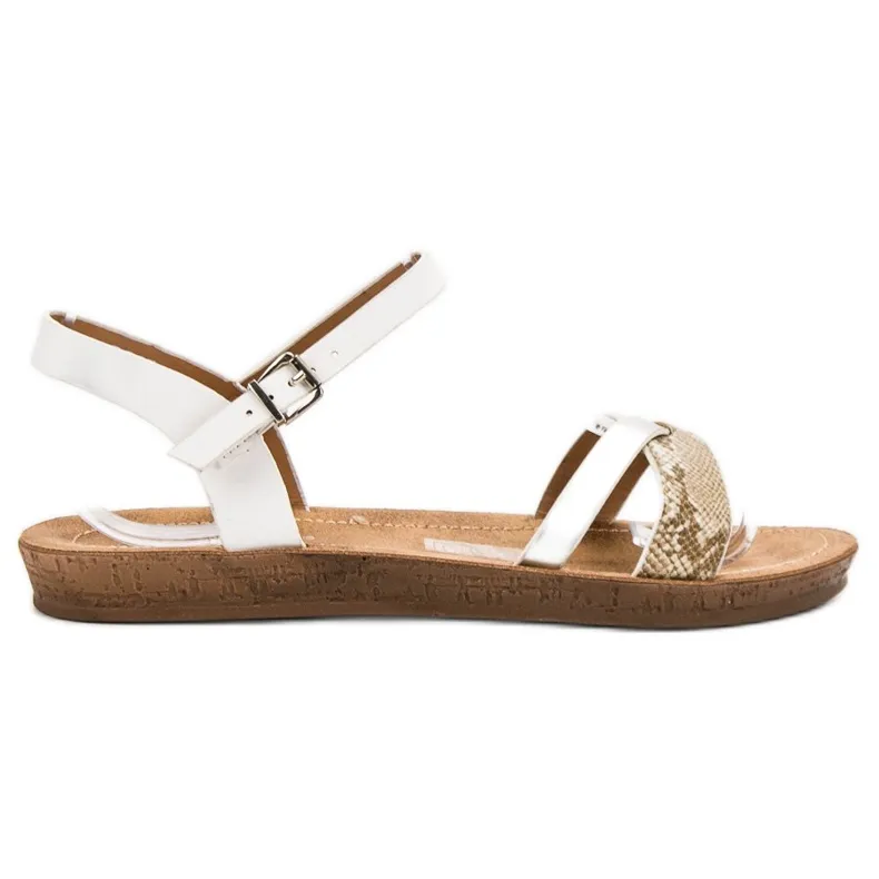 Seastar Modieuze platte sandalen wit