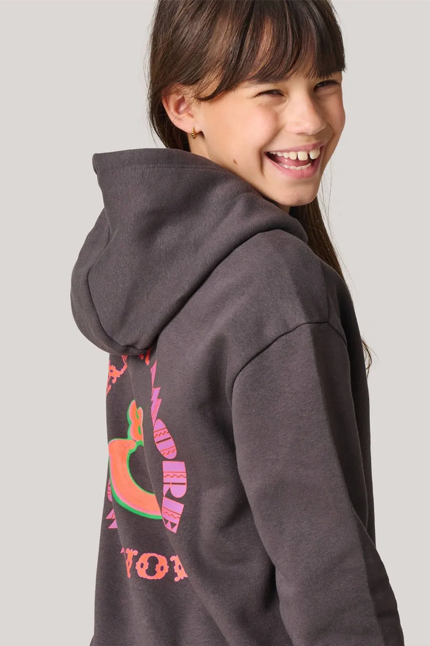 Shoeby hoodie met backprint donkergrijs  