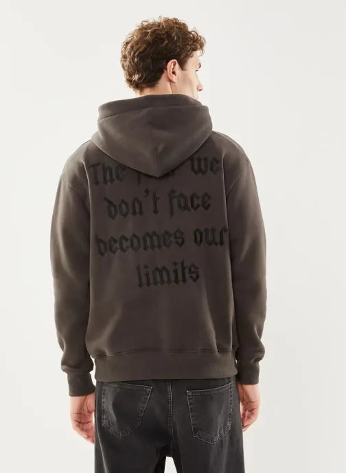      SIXTH JUNE FEAR BACK EMBROIDERED HOODIE  ZWART   