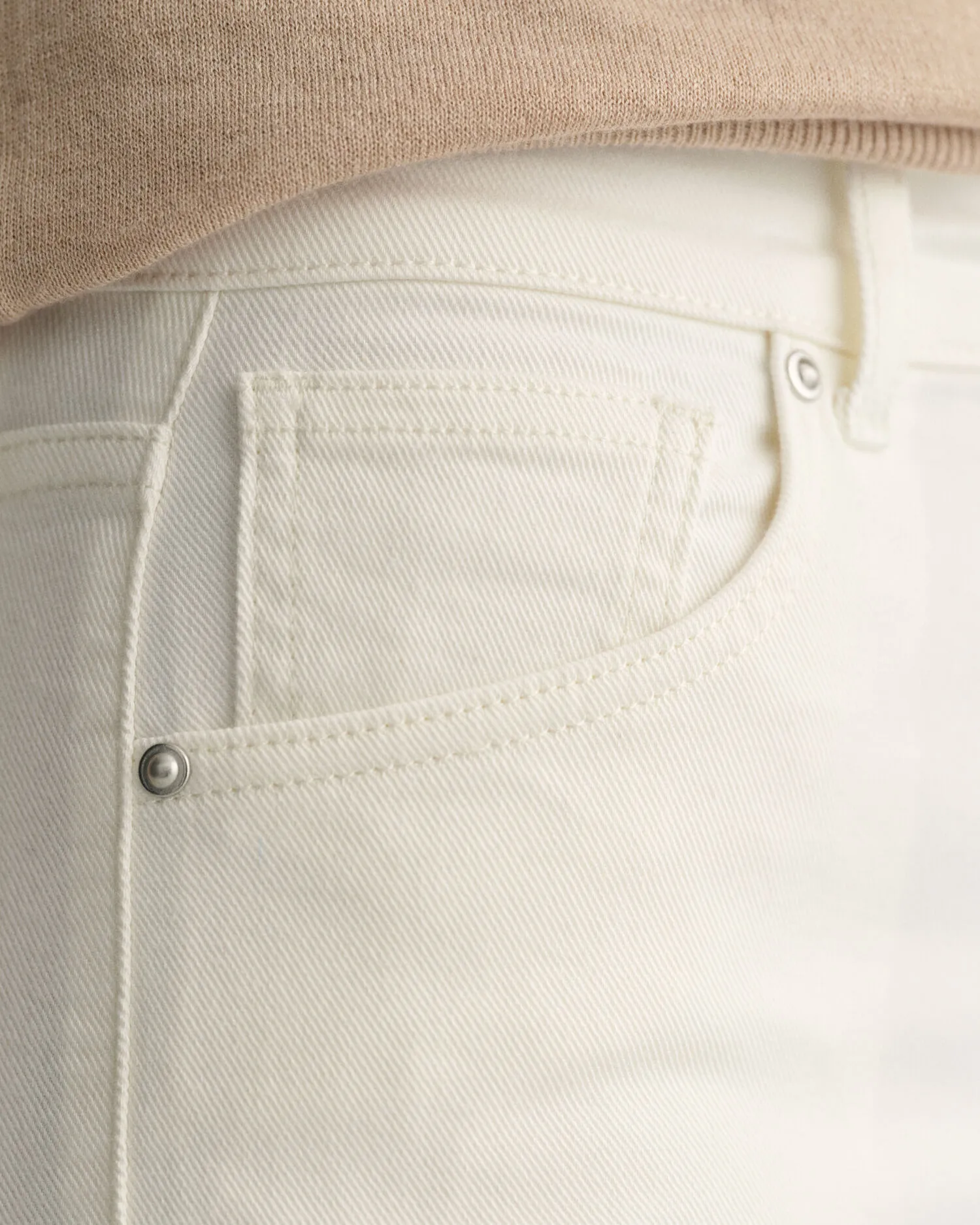 Slim Fit cropped witte jeans