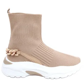 Sok enkellaarsjes van Gina Khaki beige
