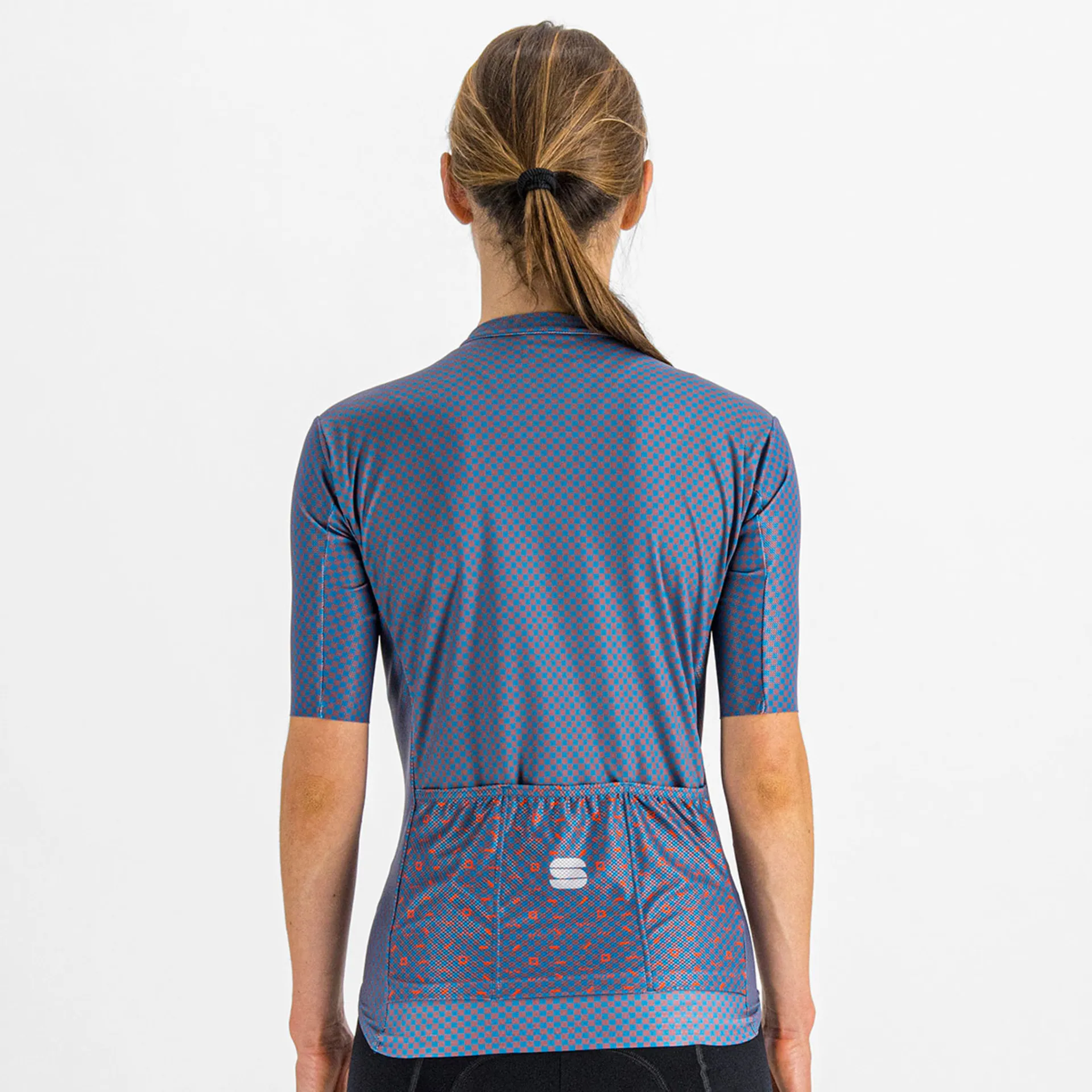 Sportful Checkmate Fietsshirt Korte Mouwen Blauw Dames