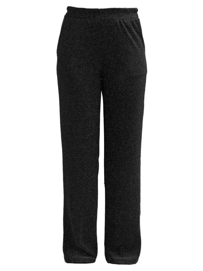 STRAIGHT LUREX PANTS ZWART