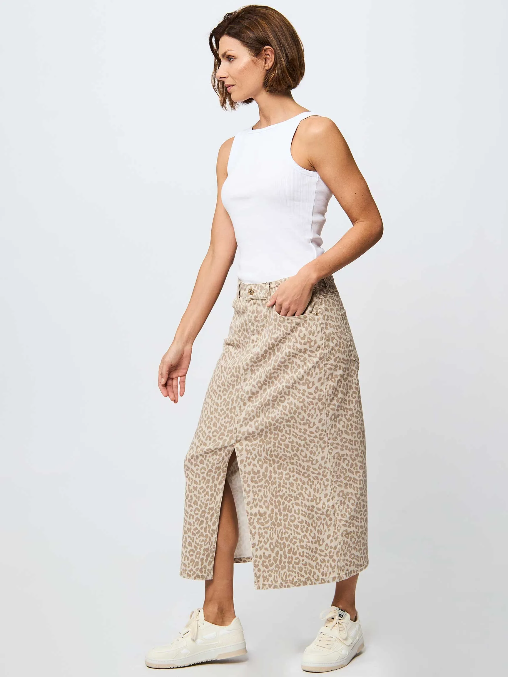 Studio Anneloes Annebella, denim leopard skirt