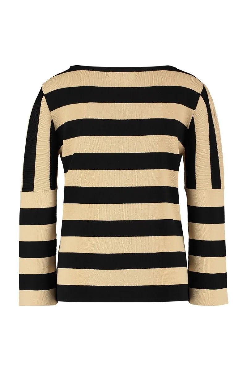 STUDIO ANNELOES05821 MOMO STRIPE PULLOVER  ZWART/ZAND