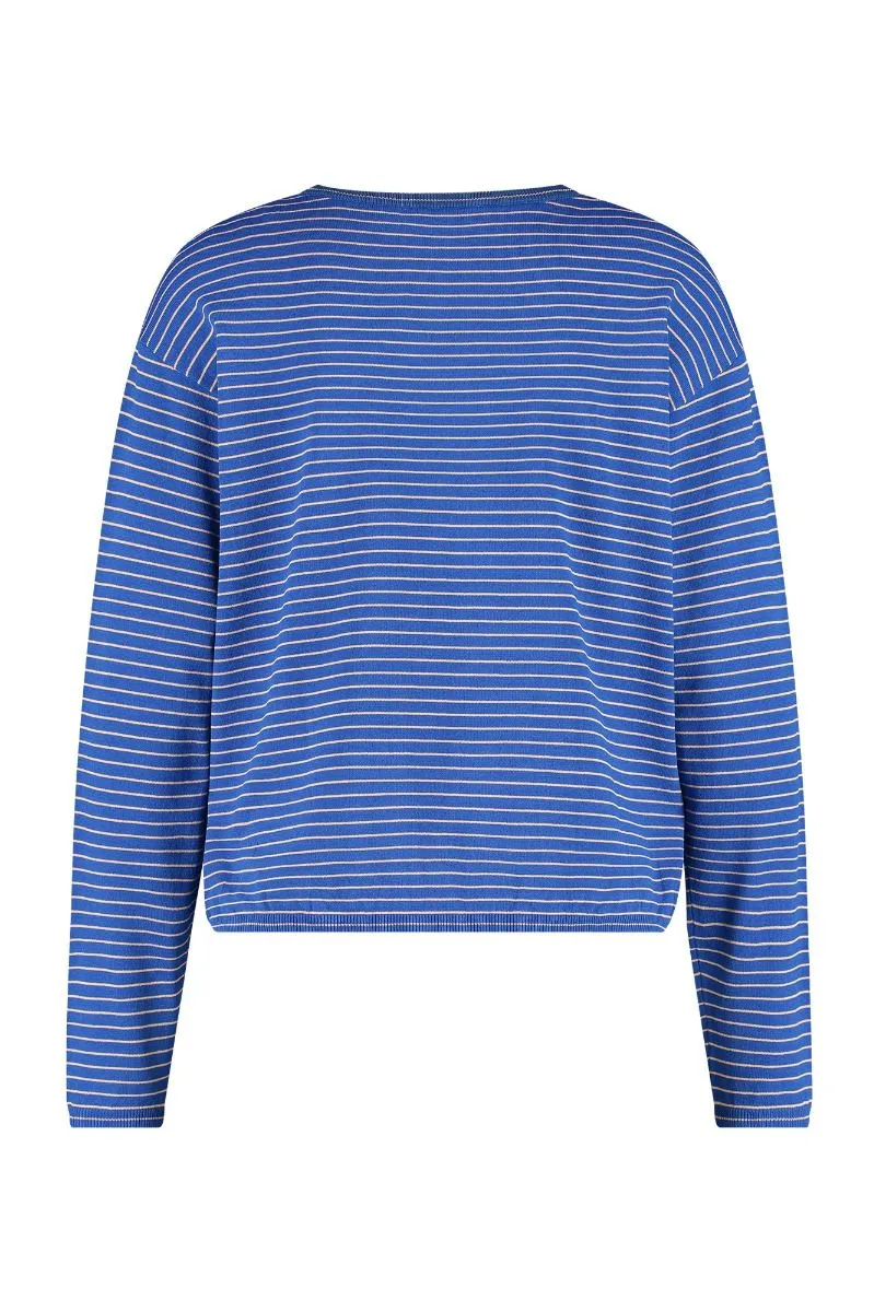 STUDIO ANNELOES07100 AMY STRIPE PULLOVER  COBALT/DARK SAHARA