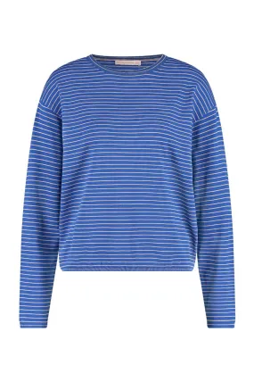 Studio Anneloes07100 Amy Stripe Pullover - Cobalt/Dark Sahara