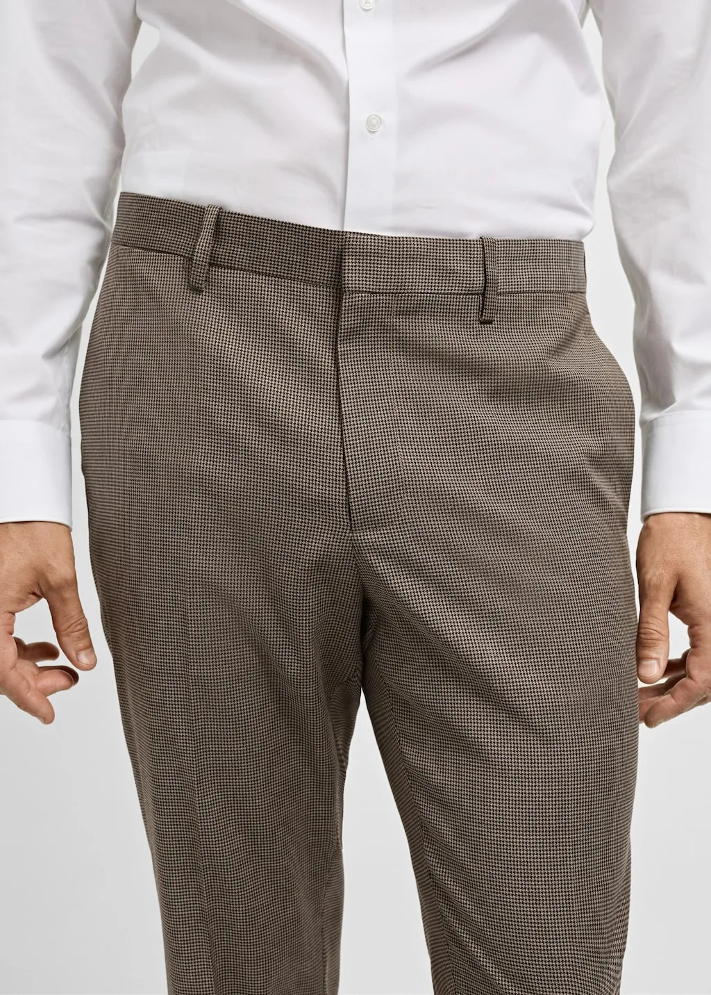 SUPER SLIMFIT PANTALON MET VISGRAATSTRUCTUUR