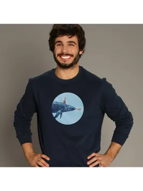 Sweatshirt "Part whale" donkerblauw