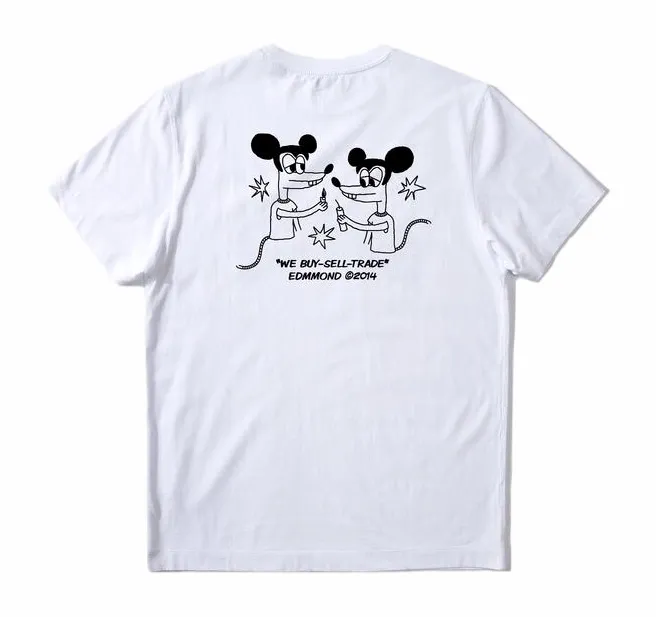 TSHIRT EDMMOND STUDIOS MEN GLOBAL ENTERTAINMENT PLAIN WHITE