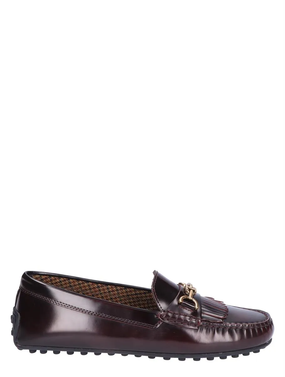 Tods  City Gommino Driving Shoe in Leather Bordeaux