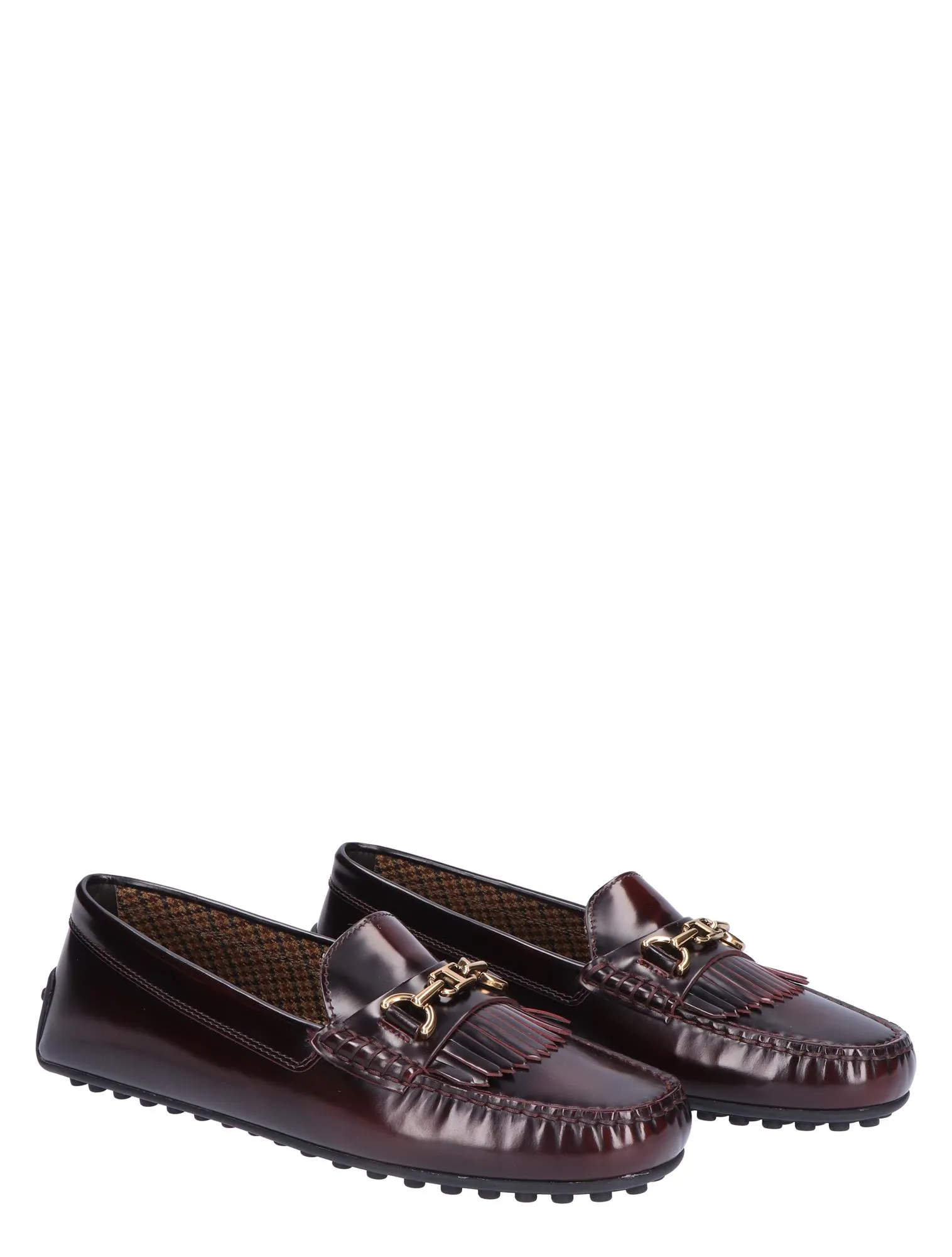 Tods  City Gommino Driving Shoe in Leather Bordeaux