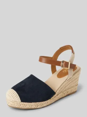 Tom Tailor Espadrilles met doornsluiting in marineblauw