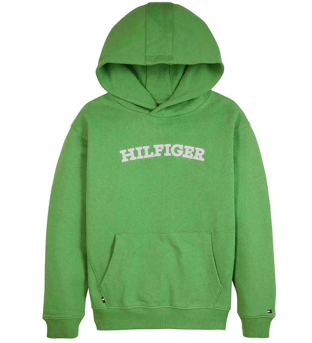 TOMMY HILFIGER HOODIE  GEWELFD  COASTAL GREEN