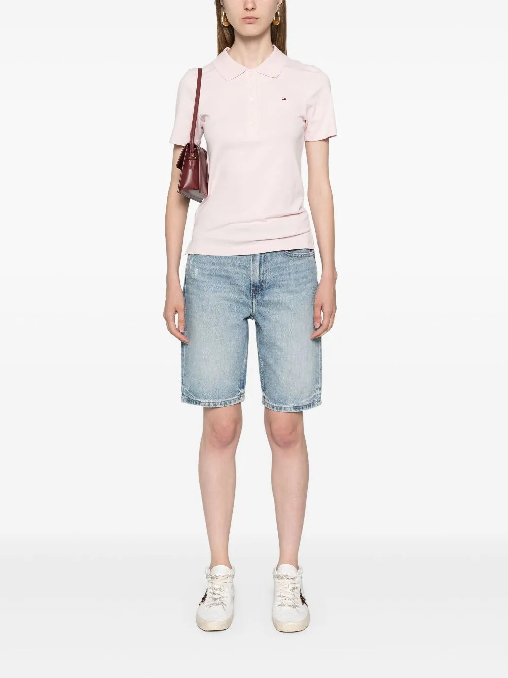 Tommy Hilfiger Poloshirt met geborduurde vlag Roze