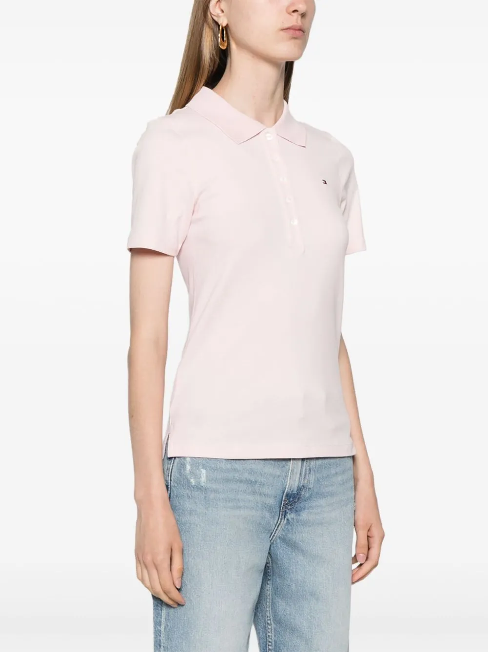 Tommy Hilfiger Poloshirt met geborduurde vlag Roze