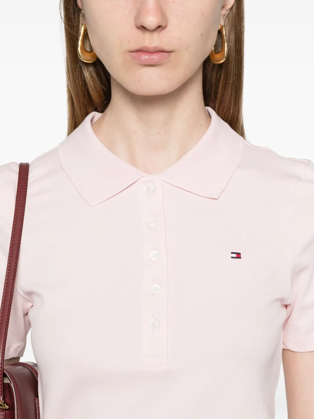 Tommy Hilfiger Poloshirt met geborduurde vlag Roze