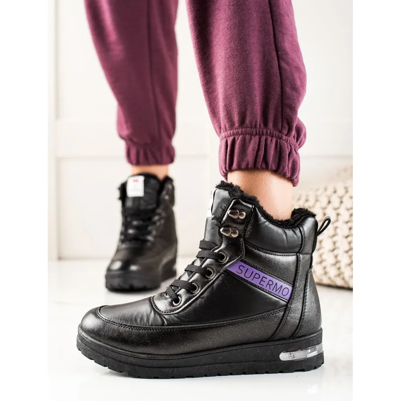 TRENDI Snowboots Met Glitter Supermo zwart