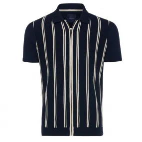 Tresanti BRANDY Multi stripe short sleeve pullover with multi stripe pattern Navy (TRKWGA039 - 803)