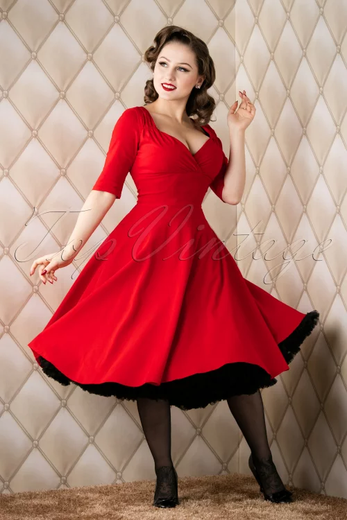 Trixie Doll swing jurk in rood