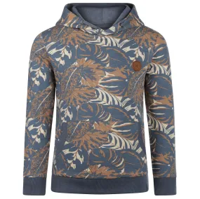 Trui hoodie leaves (blue)