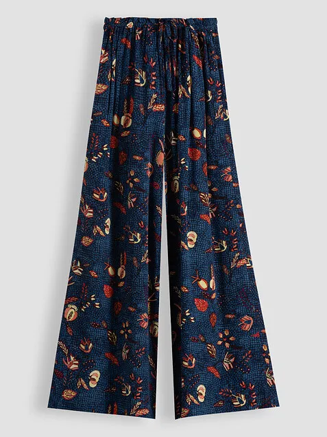 Ulla Johnson Sawyer, silk wide leg trousers with print