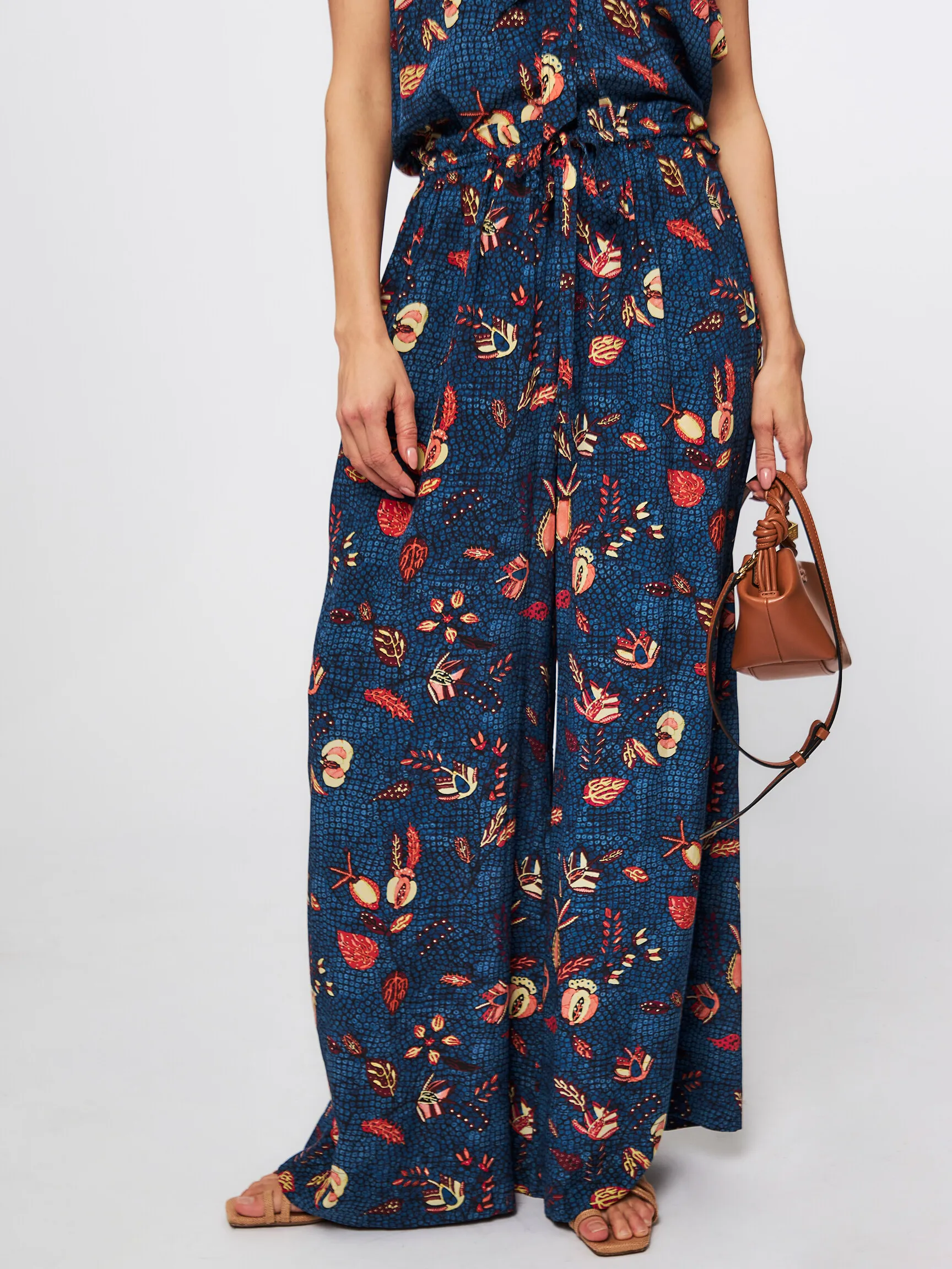 Ulla Johnson Sawyer, silk wide leg trousers with print