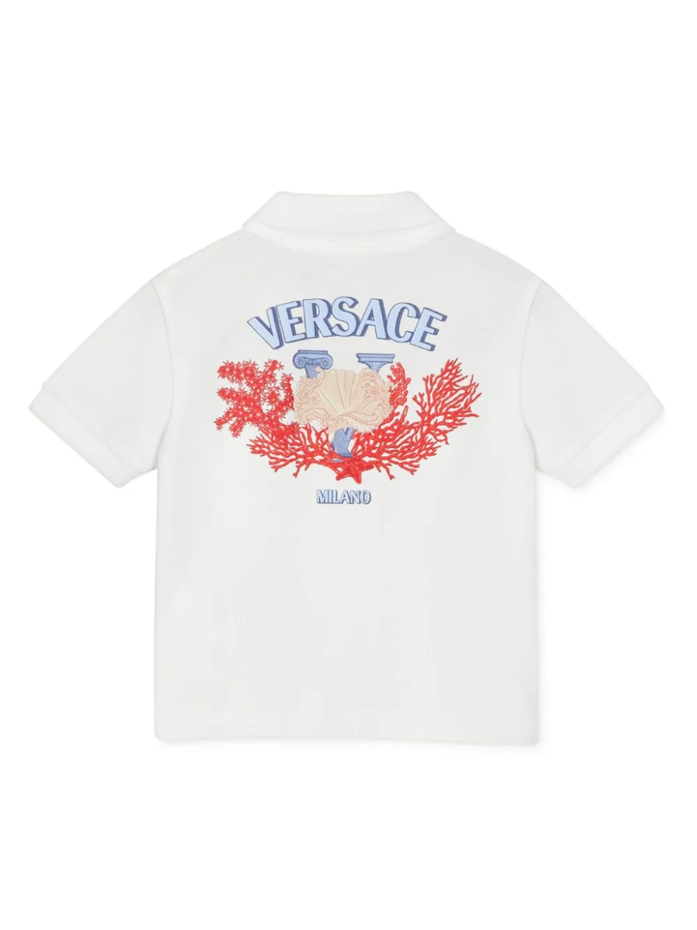 Versace Kids Poloshirt met logoprint Wit